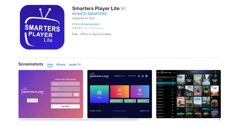 IPTV on iPhone iPad 