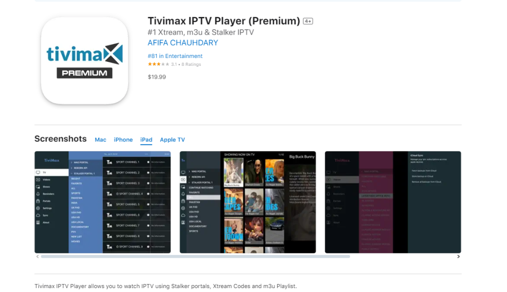 IPTV on iPhone iPad 